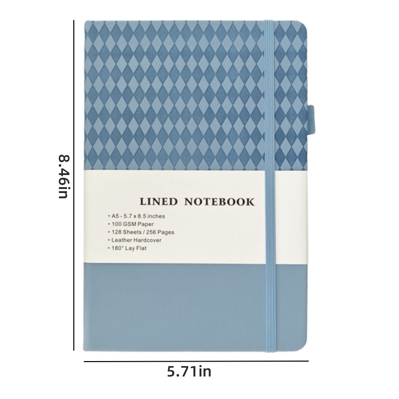 Personalized Monogrammed A5 PU Leather Bound Journal Hardcover Notebook Business Notepad