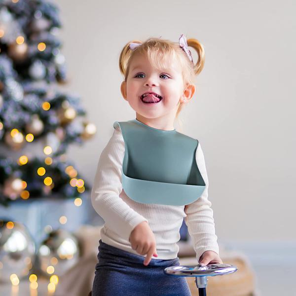 Bacteria Resistant Packaging Customized Silicone Baby Feeding Pinny Safe In Sterilizer