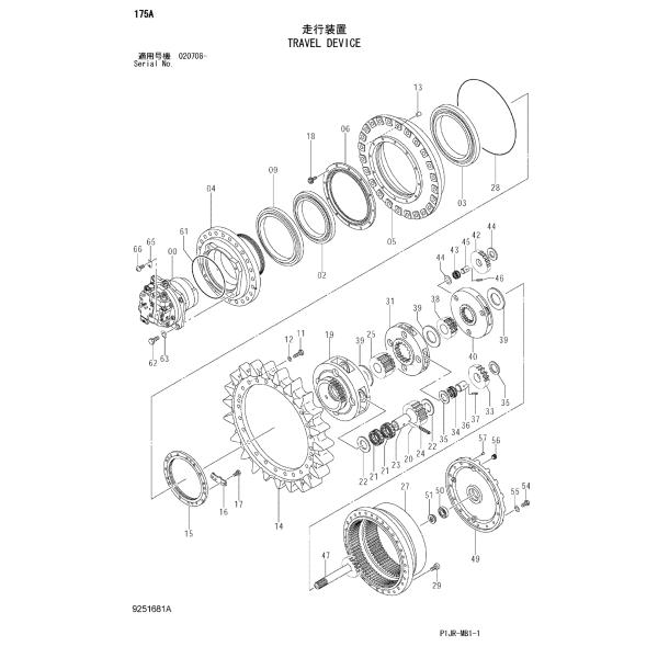 ZX870r-3 ZX870h-3 ZX850-3 Excavator Hitachi Final Drive Travel Motor YB60000075 9251681