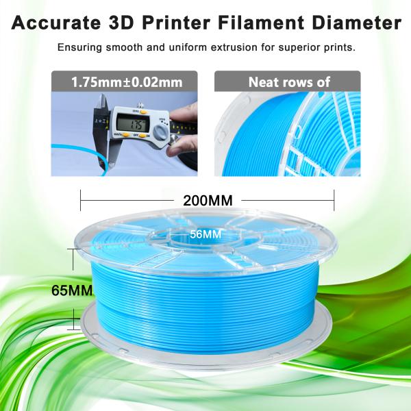 Impression 3D Filament bleu clair PETG Filament 1,75 mm FDM Technologie de formage Imprimé en 3D