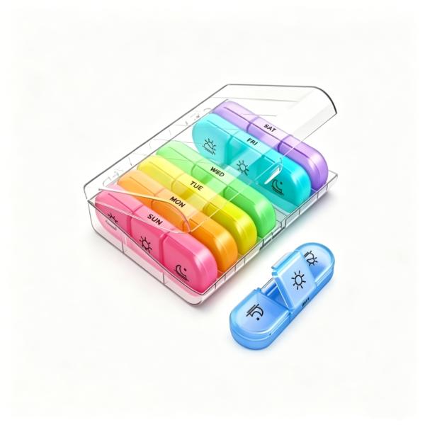 Weekly Pill Organizer 3 Times a Day, Large 7 Day Pill Box 3 Times a Day with Separate Container, Portable Pill Case for Medication, Vitamins, Fish Oil and Supplements