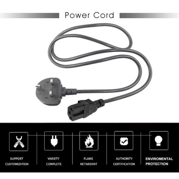 UK C15 Power Cord 3-Pin Plug to IEC C15 Cable for Industrial Appliances