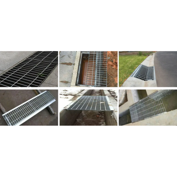 Hot Dip Galvanized Heavy Duty Steel Grating Drain Cover - Corrosion Resistant Trench Drain Cover for Outdoor Floor Grate Drainage