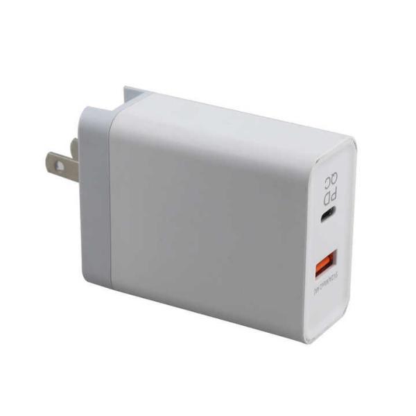 US Plug 2-Port Wall Charger – 45W Fast Charging Adapter with USB-C and USB-A Output for Phone, Tablet, Laptop, Home & Travel Use