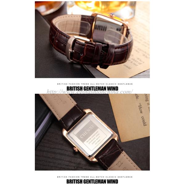068A Square Bezel Watch Own Brand Made-in-China Stainless Steel Back Watch Quartz Watches