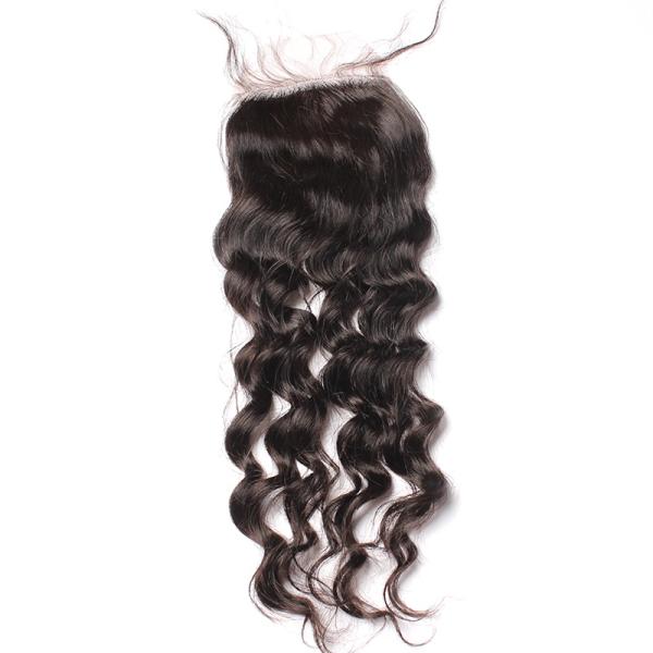 Ранг 6А закрытия 4кс4 естественной волны реальная Силк низкопробная для чернокожих женщин