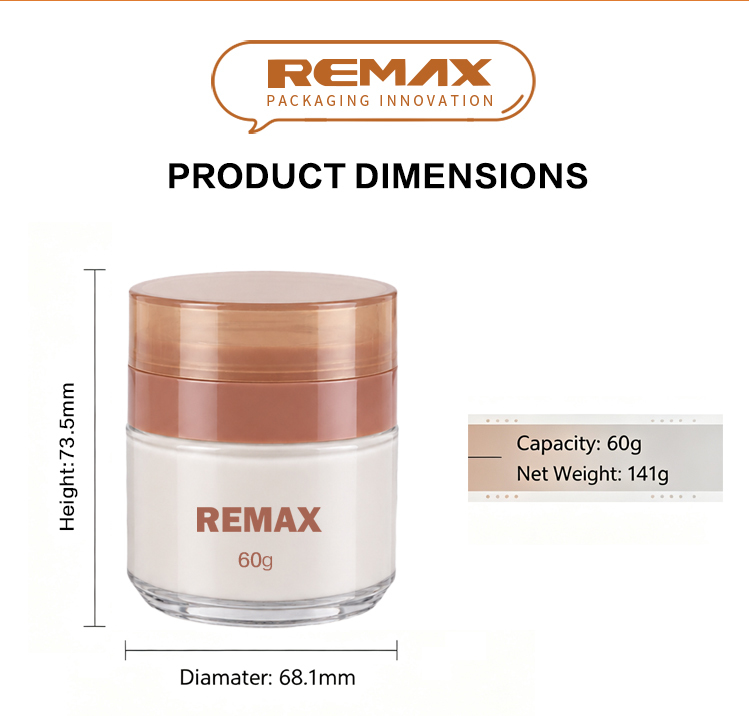 60g Luxury Airless Jar Container for Face Cream and Skincare Formulas