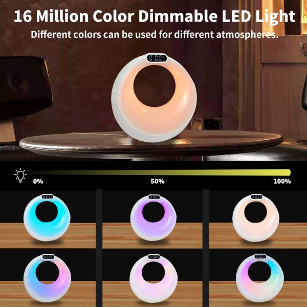 G-Shaped Smart Wireless Charger RGB Alarm Clock Speaker APP Control Atmosphere Desk Lamp Bluetooth LED Night Light
