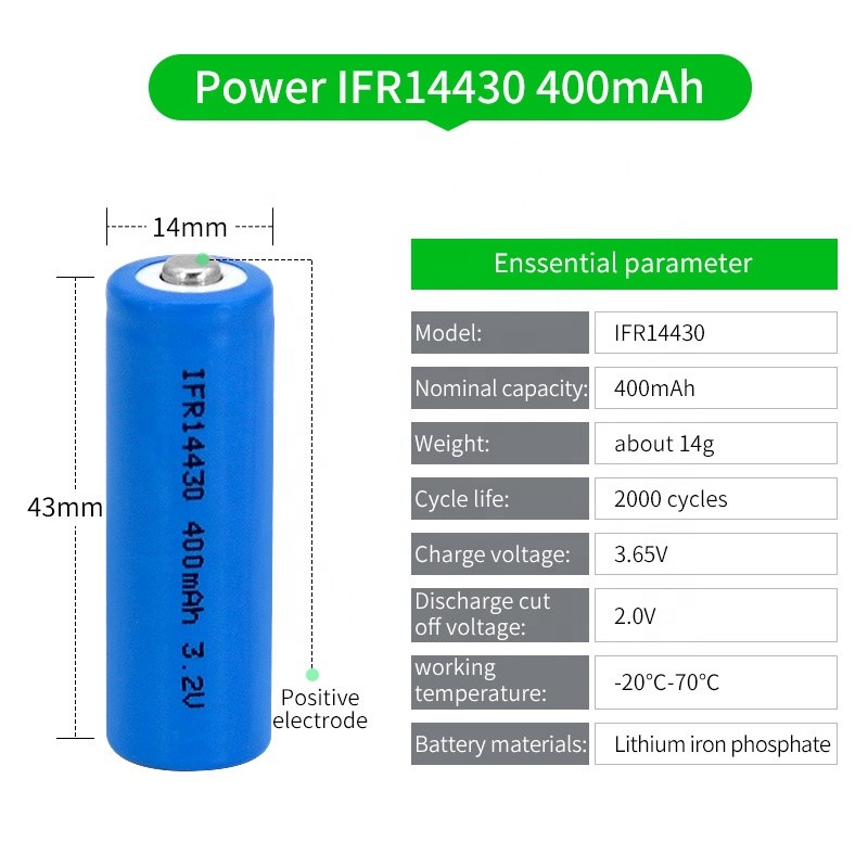 LiFePO4 солнечная батарея 3,2 v 400mah размера 14430 перезаряжаемые