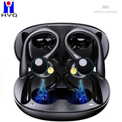 Black ABS True Wireless Stereo Earphone Factory Wholesale Earhook Style Earbuds