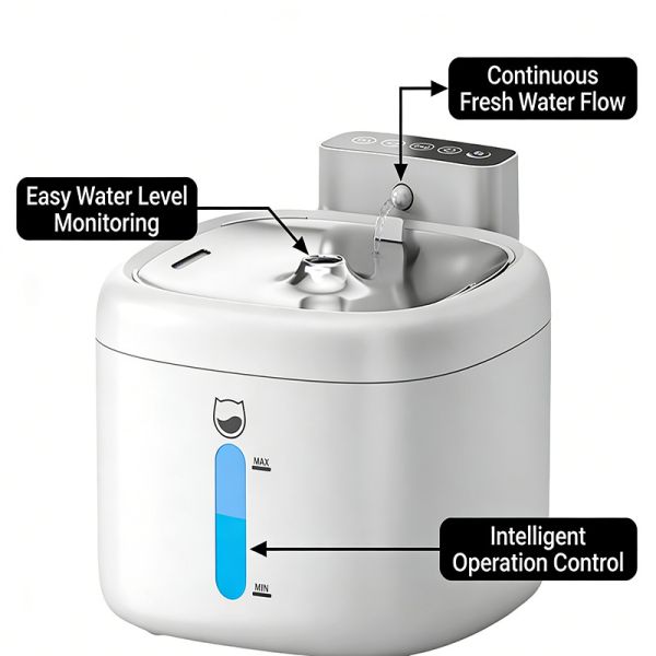 Pet Water Fountain Automatic Quiet Filtered BPA-Free Dispenser, Bulk Wholesale OEM For Multi Pet Use