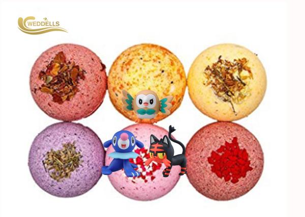 Litchi Fizzy Kids Surprise Bath Bombs Inside Organic Gift Set for Kids Fun
