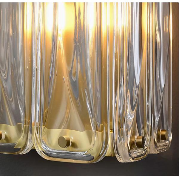 Crystal wall lamp postmodern simple living room TV wall background lamp light luxury atmosphere long strip bedroom bedside lamp