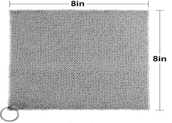 Ring Mesh Chainmail Cast Iron Scrubber For Brushing Pot