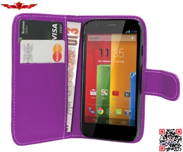 High Quality Performance PU Flip Wallet Leather Cover Cases For MOTO G Multi Color