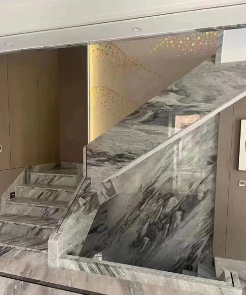 Italy White Gray Marble Natural For Feature Walls Staircase Flooring Applications