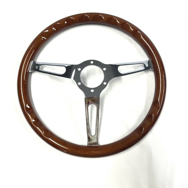 Riveted Mahogany Wood Steering Wheel 15 Inch For Automotive Restoration