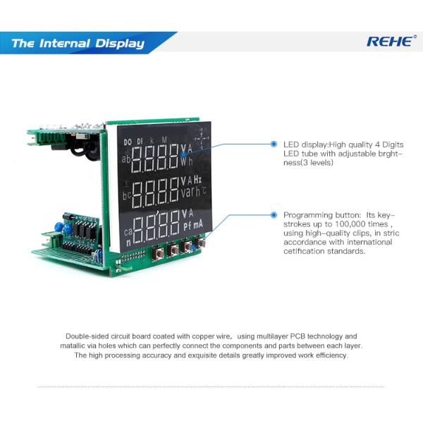 3 phase Multimeters power analyzers electrical power meter with wide power supply
