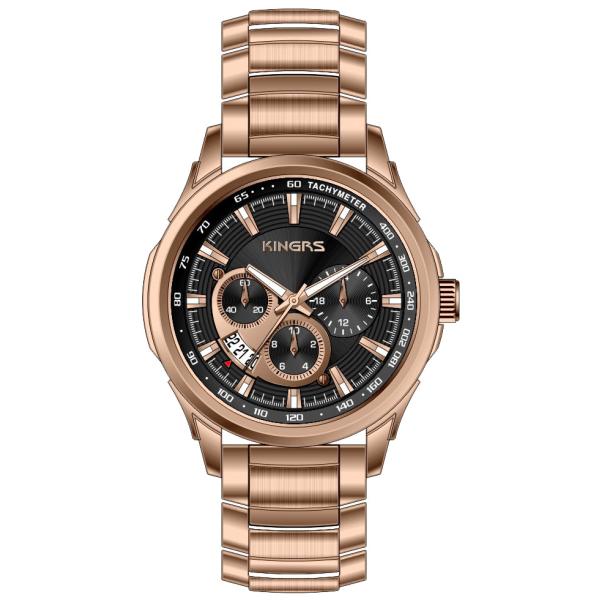 Big Face Stainless Steel Wrist Watch For Men 5ATM Multifunction