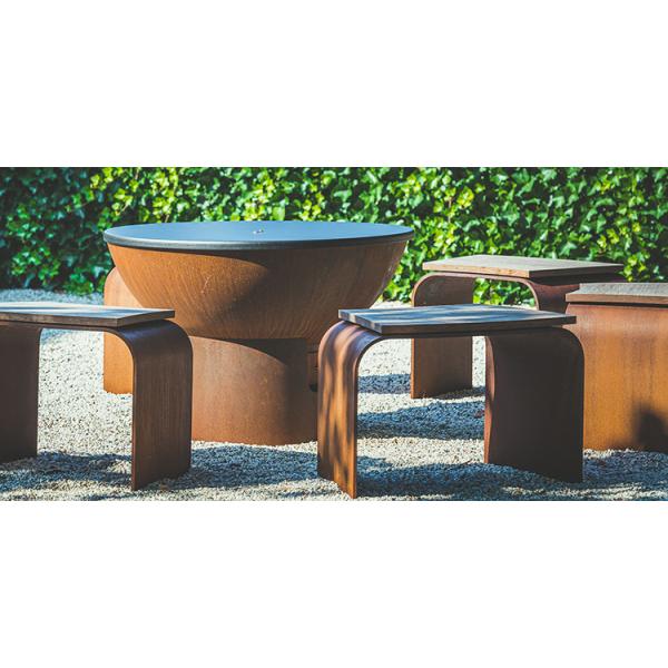 См гриля 70*70*35 ямы огня Corten круглой ржавчины стальное сверхмощное