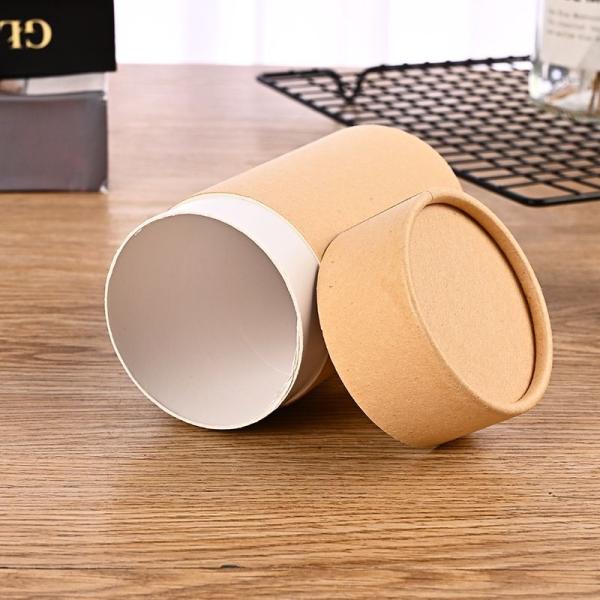 Food Grade Kraft Paper Round Tube Box For Tea Coffee Flower Gift Packaging Customizable