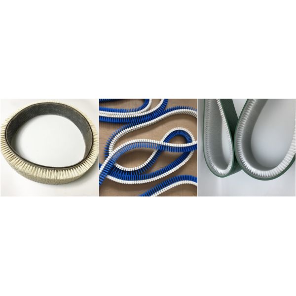 Nylon/PP Bristle Flat Belt Brushes for Transverse Cleaning & Conveyance - Endless/Open-Ended Options