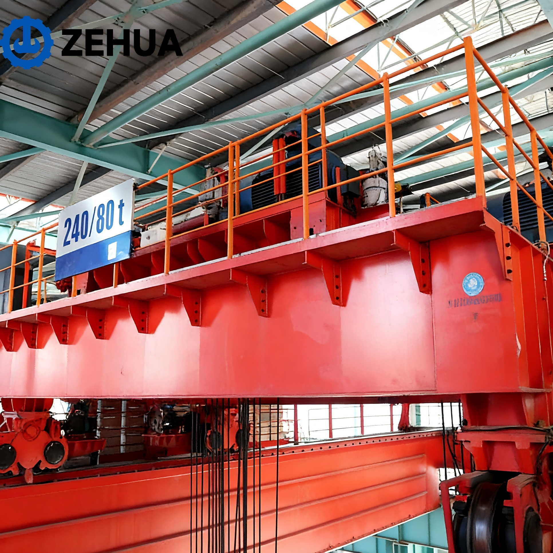 Zehua Intelligent Steel Double Girder Bridge Crane 30m Span 25m Lifting Height Henan-Made for Metallurgical Industry
