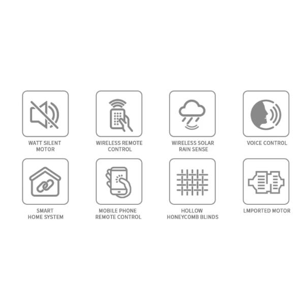 Солнечный тень Моторизованный выдвижной тень Пергола Наружный дворик Сдвижной тень Выдвижная крыша Ресторан или бар