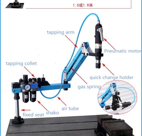 Acrylic M3-M12 Pneumatic Air Tapping Machine Quick Change High Precision