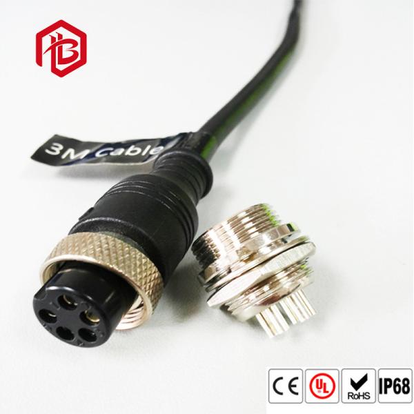 Screw Locking Straight 4 Pin Waterproof Male Female Connector