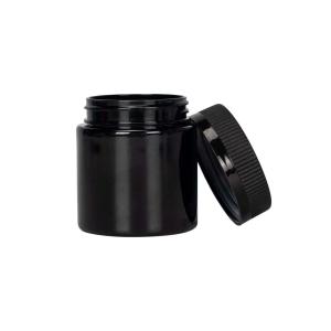 les en plastique noirs de fleur de pot de l'mauvaise herbe 4oz cognent l