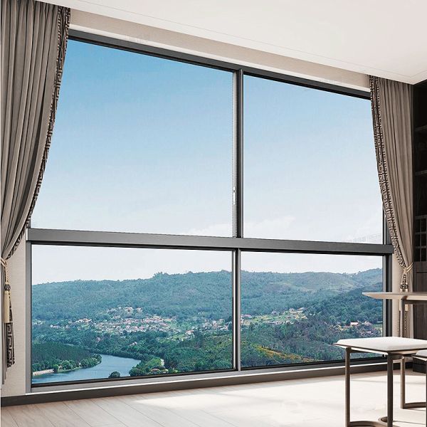 Custom Glass Sliding Aluminum Windows Anti Theft Screen Manual Opening