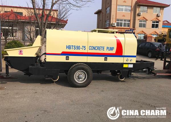 90m3/H Concrete Pump Trailer , Cement Pumping Machine Simple Operation