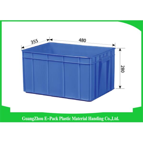 Big Capacity Plastic Stackable Containers Warehousing Transportation Blue