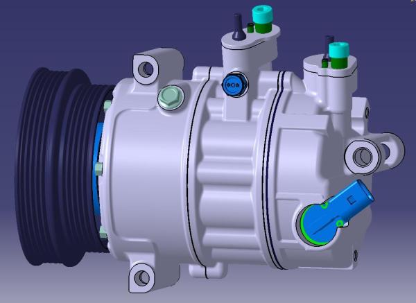 127mm Clutch Piston Type Air Conditioner Compressor