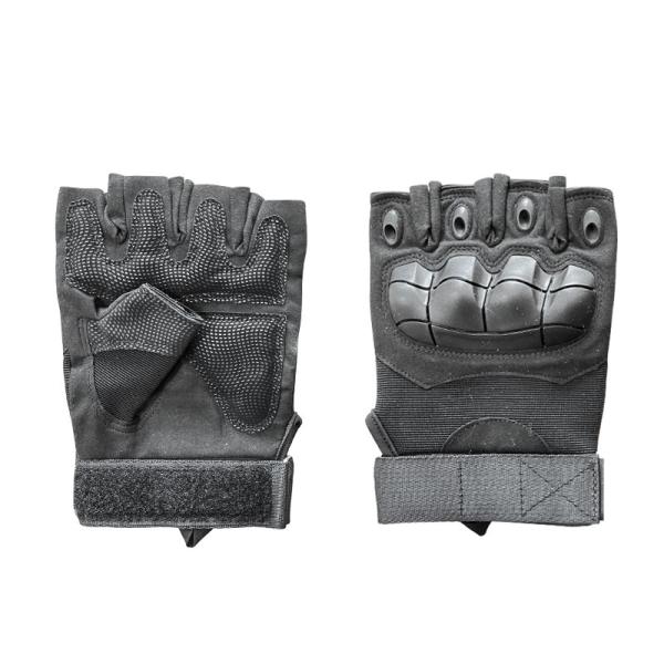 Half-Finger Style Hard Knuckle Gloves for Running and Mountaineering without Logos