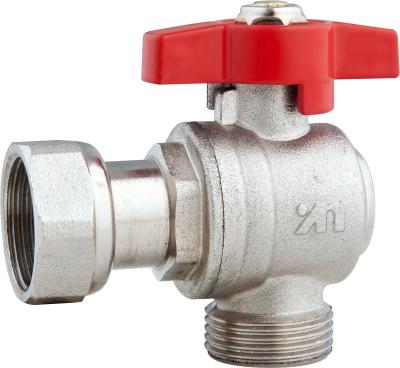 5301A Gas Stove Brass Ball Angle Valve DN20 for Heating System Water Supply with Plastic pipe Adapter x Flex. Female Nut