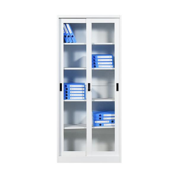 2 Door Glass Swing Door Steel Filing Cabinet Metal Storage Cupboard