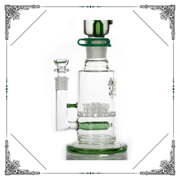 18.5'' Tall Glass Smoking Freezable Glycerin Coil Bongs Sprinkler Perc