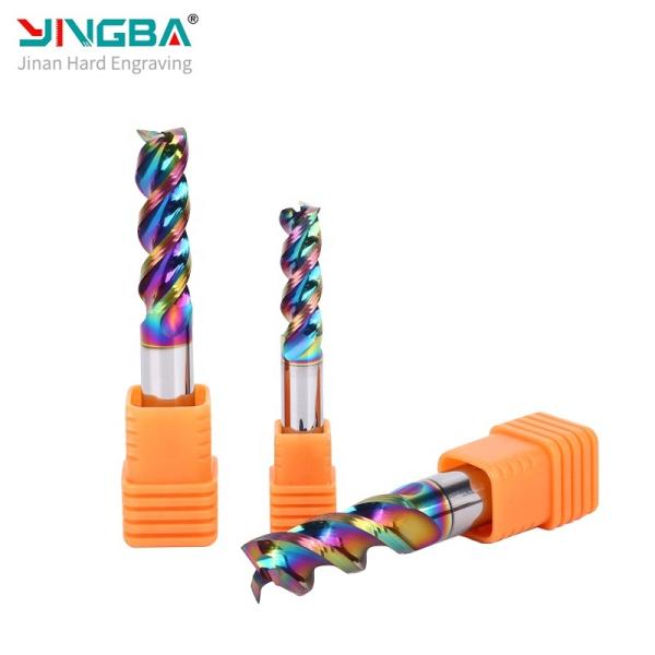 Yingba Manufacturing Production Tungsten Steel Nano Coating Three Flute Aluminium Router Bits for Aluminum Milling Cutter