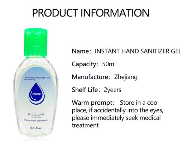 50ml Instant Hand Sanitizer Portable Hygienic Gel Instant Hand Sanitiser