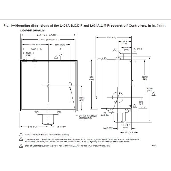Honeywell L404F1102 Differential Pressure Switch with Stainless Steel Material for Industrial Application and 1 Year Warranty