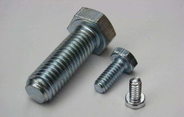 Fine Thread Hex Head Tap Bolt ,  Structural Hex Head Fasteners Silver White Metal