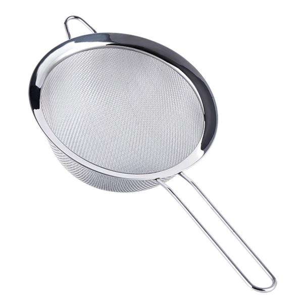 Food safety stainless steel fine mesh silicone kitchen strainer flour filter
