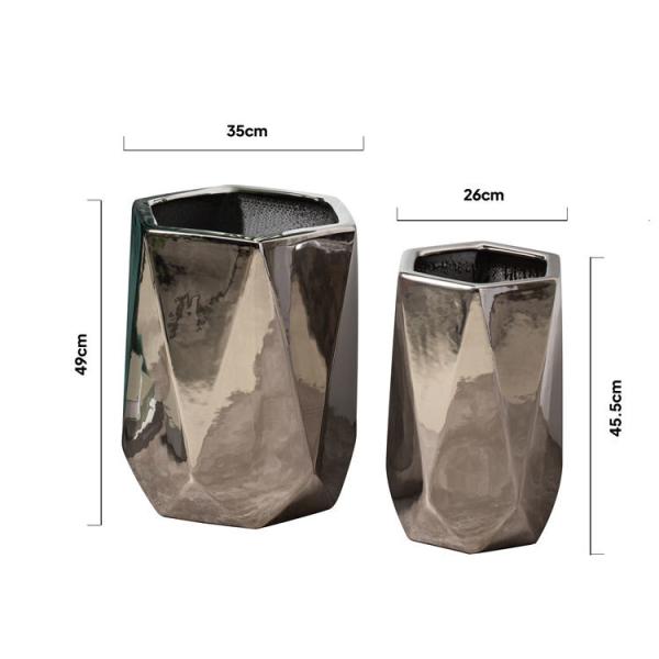 Latest design home balcony hotel decor flower plant pot creative electroplate ceramic garden pots for plants
