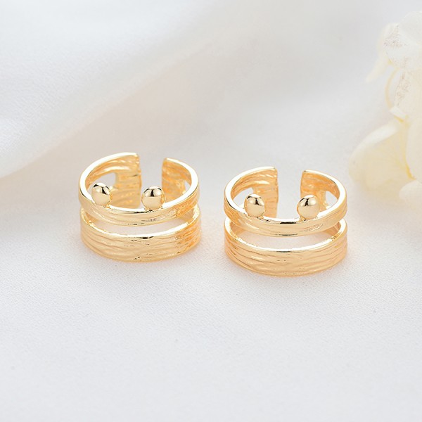 Factory Wholesale 14K Gold Plated Heart Shape Open Adjustable Ring