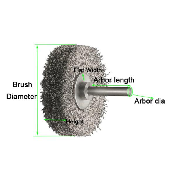 Щетка колеса волнистой проволки хвостовика наговора 1/4 дюймов грубая латунная