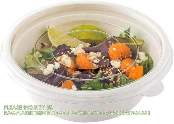 Disposable Bagasse Food Box To Go Lunch Paper Bowl 22 OZ Heavy Duty Bagasse Bowls