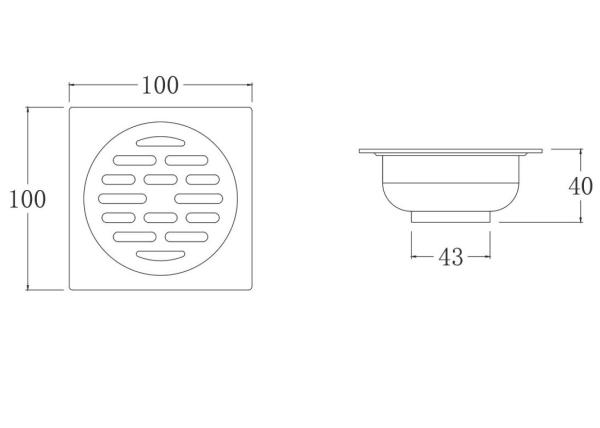 Bathroom Accessory Contemporary Inox Stainless Steel Floor Waste Drainer Satin Finished