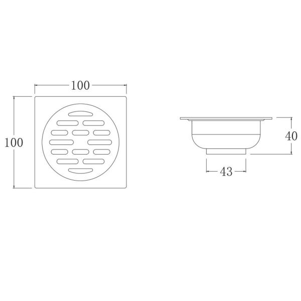 Bathroom Accessory Contemporary Inox Stainless Steel Floor Waste Drainer Satin Finished